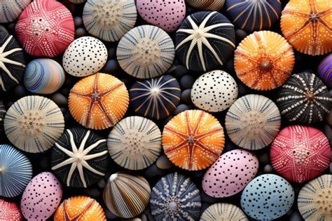  Urchin  A captivating spectacle of vibrant colors and intricate textures, the urchin unveils its mesmerizing beauty through countless spines!